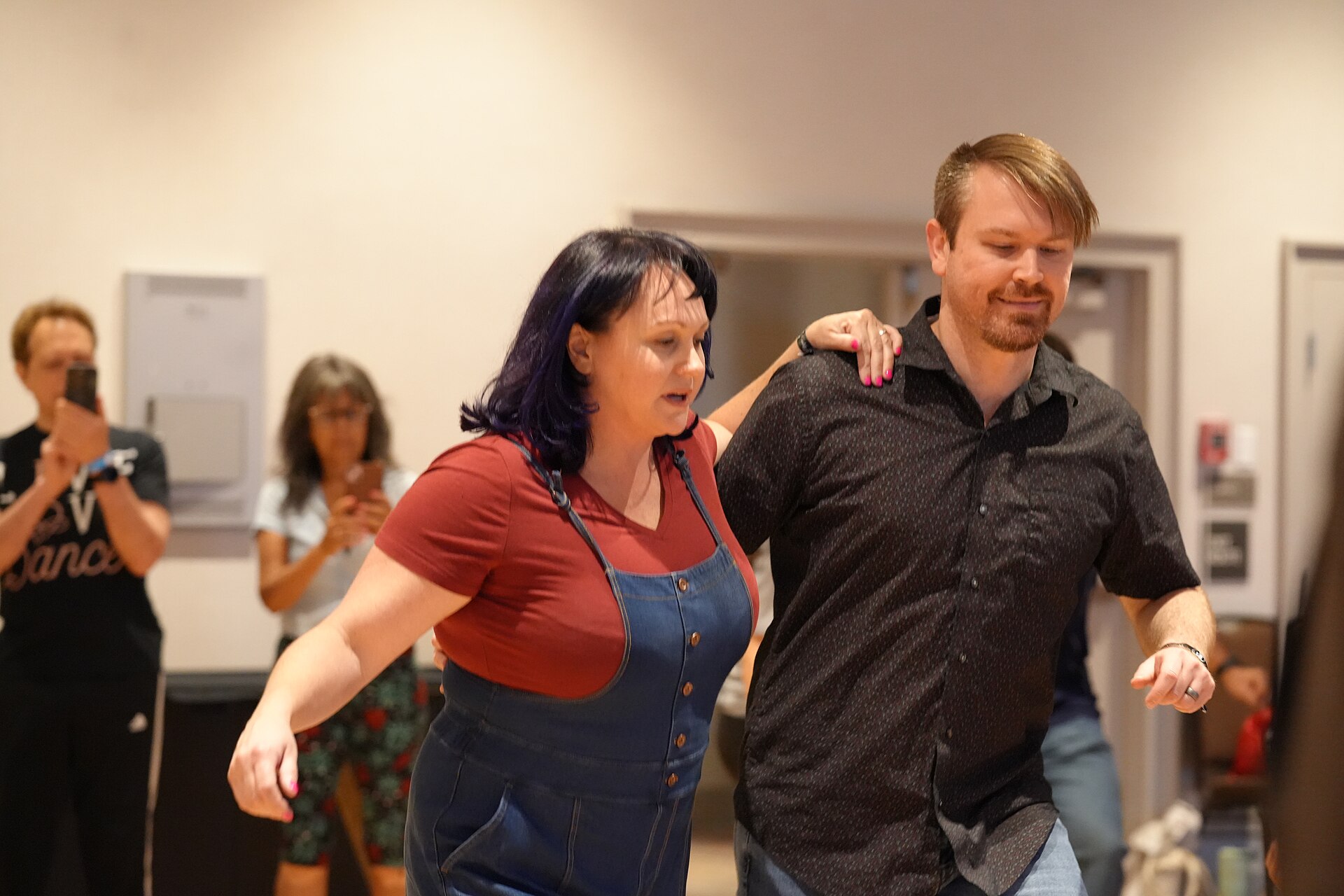 Kelli Wilkerson-Chastain & Harrison Furmidge, dancers & instructors, at California Dance Festival 2025 in Sacramento, California at a class called Lindy Hop.