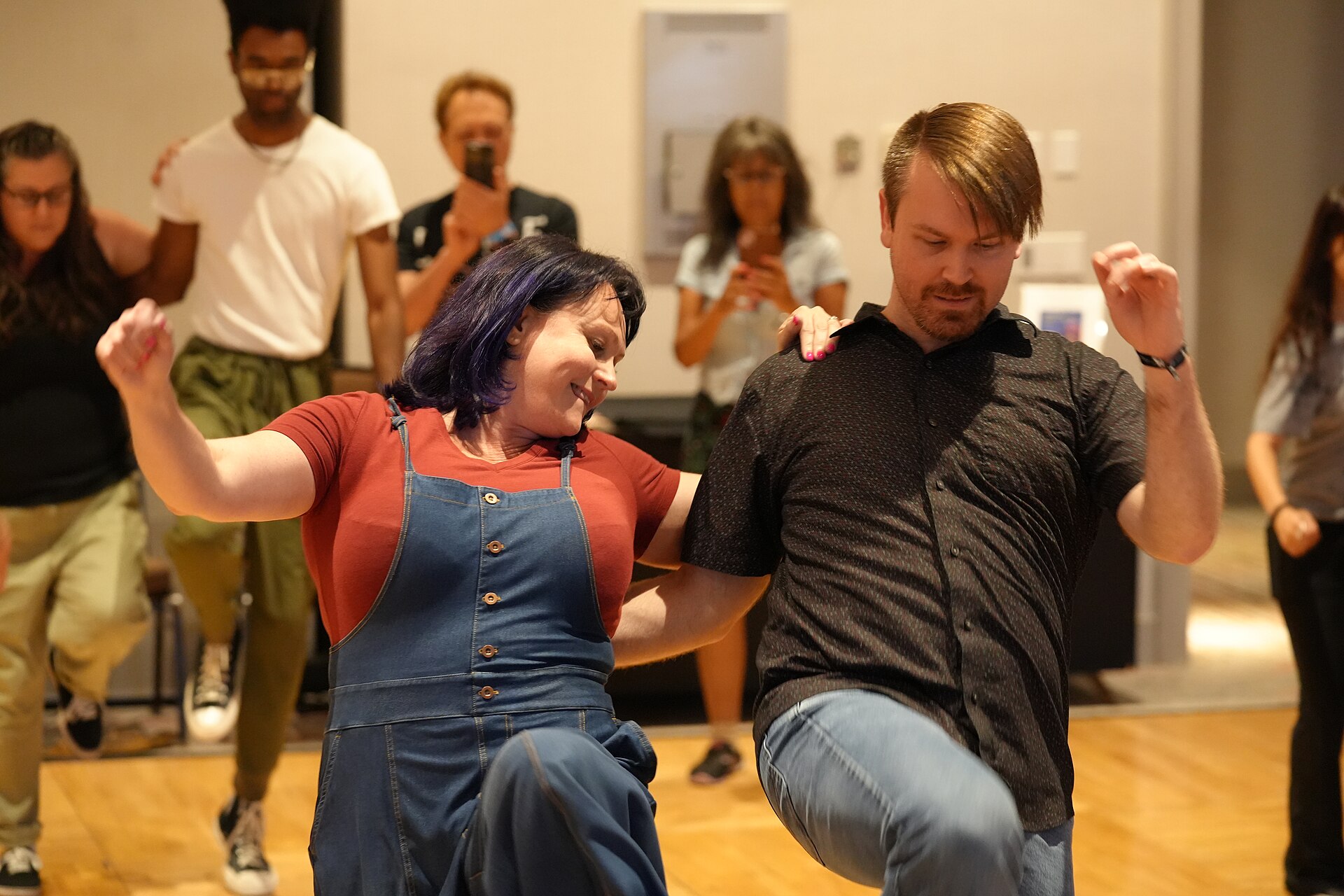 Kelli Wilkerson-Chastain & Harrison Furmidge, dancers & instructors, at California Dance Festival 2025 in Sacramento, California at a class called Lindy Hop.