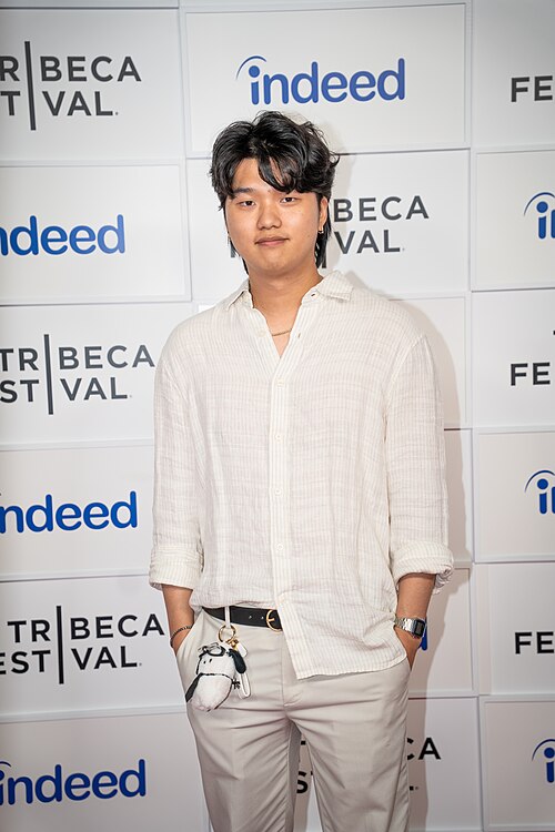 Kevin Jin Kwan Kim, writer & director, at a 2025 Tribeca Film Festival red carpet in New York City for the film My Dad, the Rockstar.