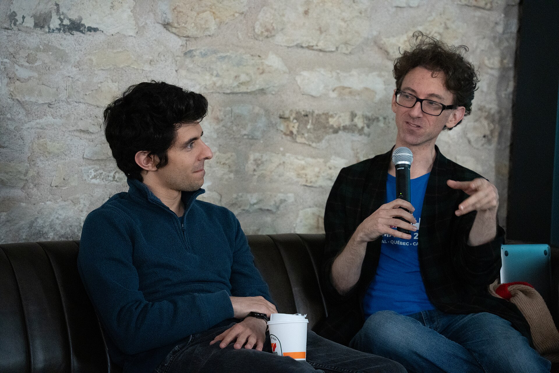 Kevin Payravi & SJ Klein at Wikihaus at SXSW 2025 in Austin, Texas on a panel called AI Inbound: What roles do machines play in Wikipedia’s human-centric world?.