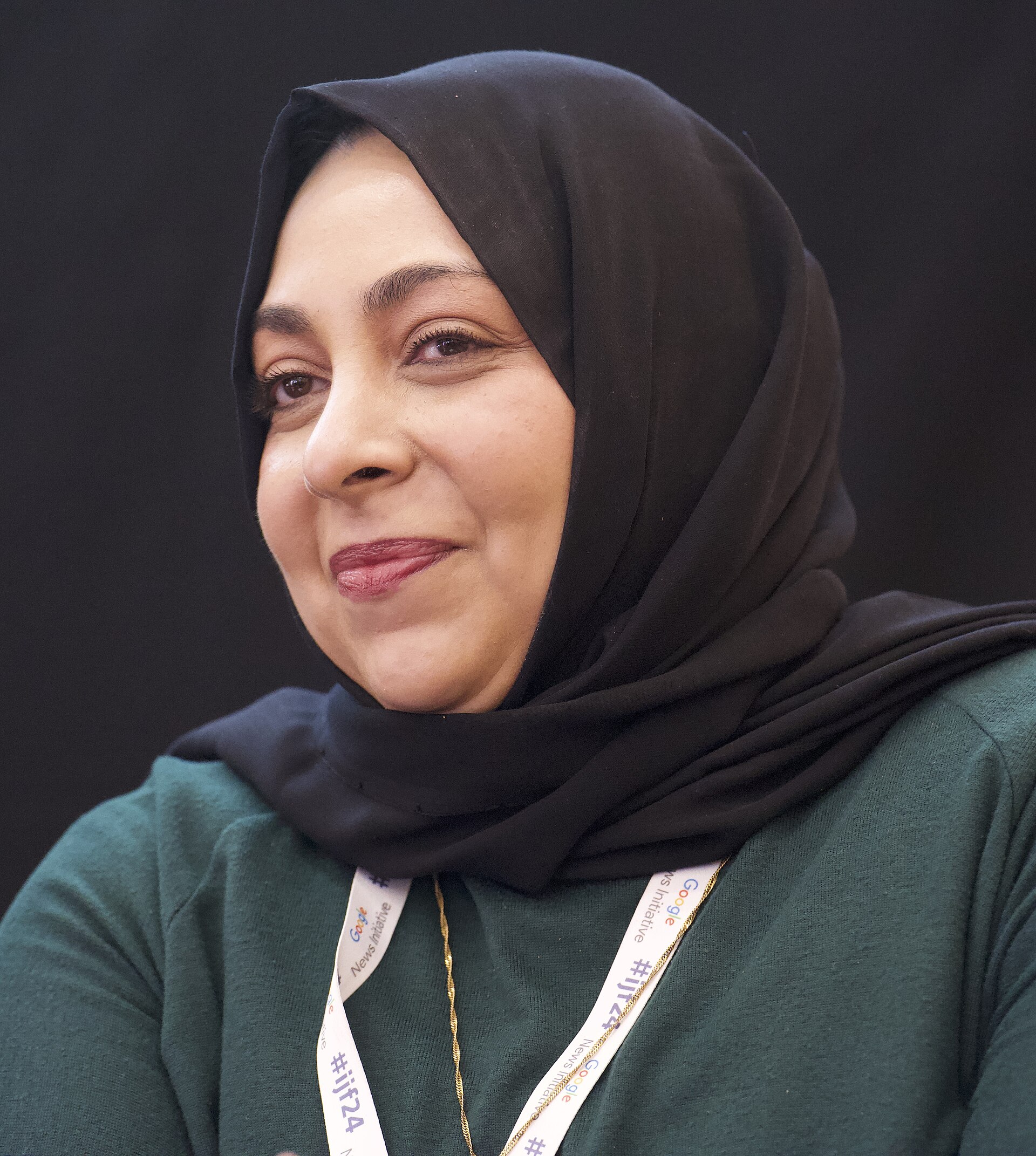 Khadija Patel speaking at the International Journalism Festival 2024 In Perugia, Italy as part of a panel called “Decolonizing Journalism—Africa: exploring new news (why news doesn’t have to be bad).” Patel is head of programmes of The International Fund for Public Interest Media and the former editor-in-chief of the Mail & Guardian in South Africa.