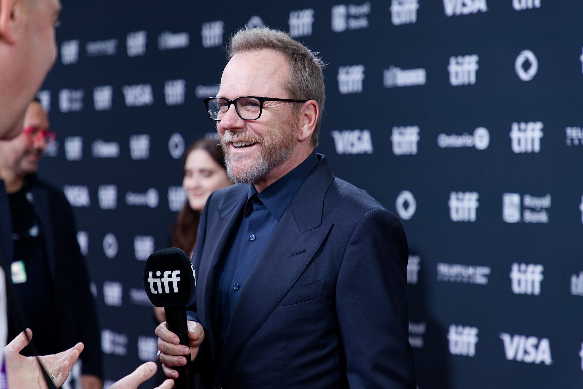 Kiefer Sutherland at the 2024 Toronto International Film Festival (TIFF) for the movie Takin' Care of Business.