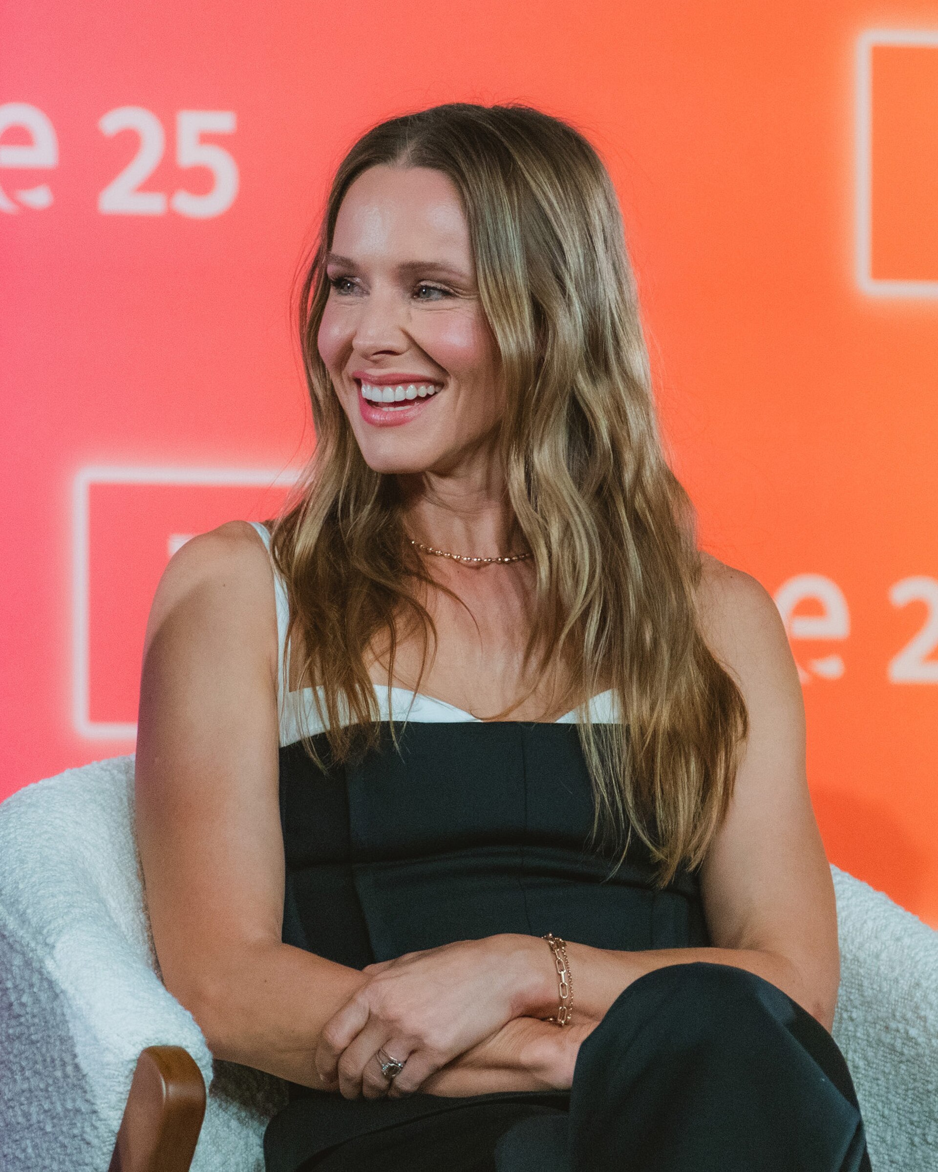 Kristen Bell speaking during an FYC panel for Nobody Wants This at Televerse 2025 in Los Angeles, California.