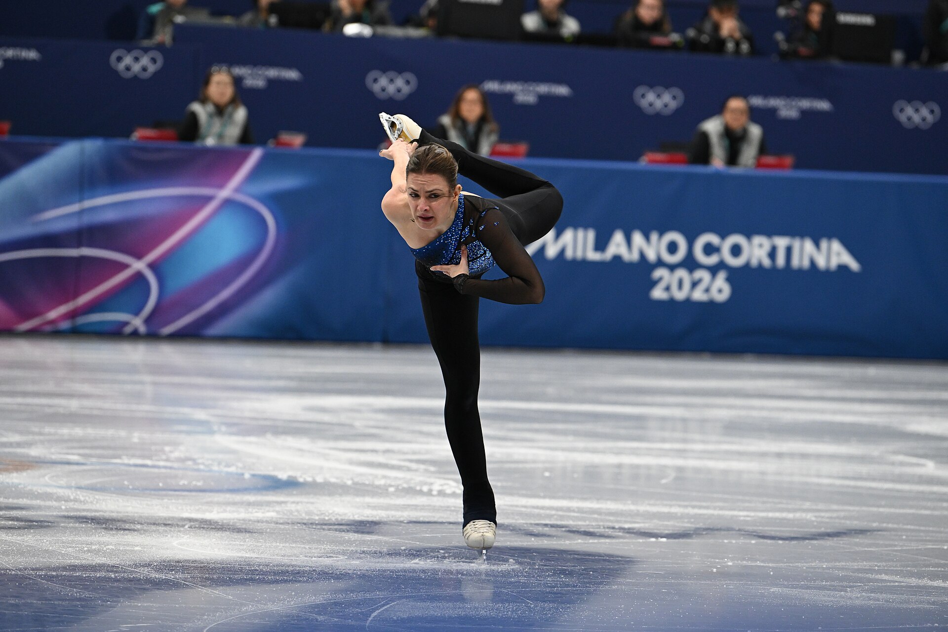 MILAN, ITALY - 06 FEBRUARY 2026: Kristen Spours of Great Britain compete during the Figure Skating Team Event Women Single Skating Short Program at the Olympic Winter Games Milano Cortina 2026  Milano Ice Skating Arena on February 06, 2026 in ,