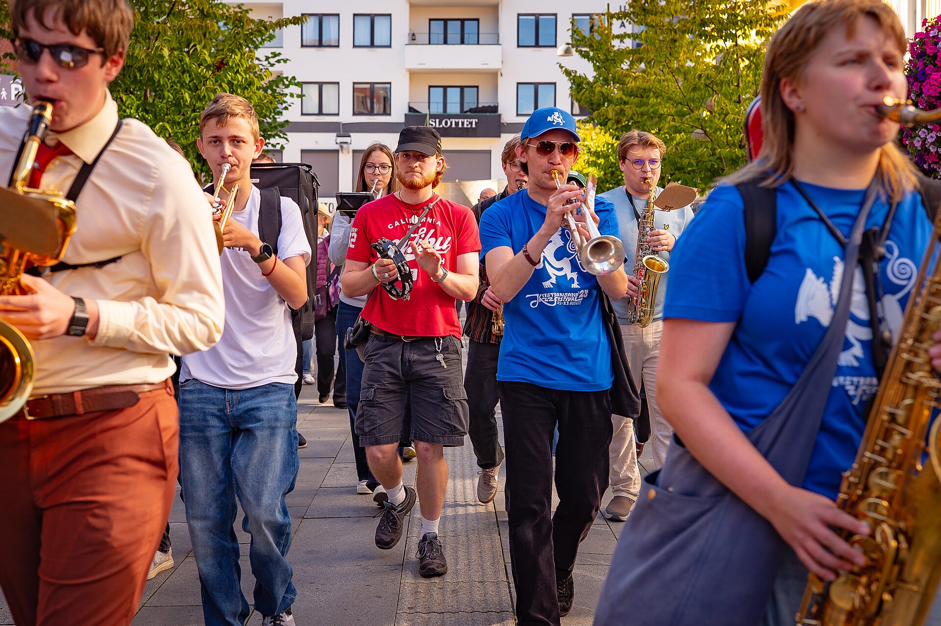 Kristiansand Jazzfestival inaugural edition 2025, street parade through Markens gate