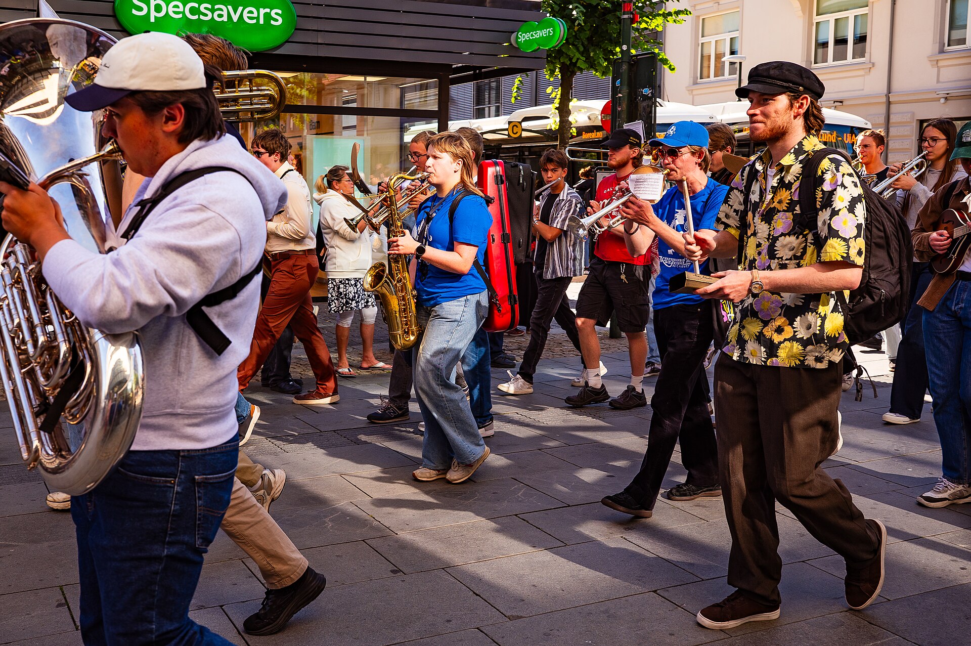 Kristiansand Jazzfestival inaugural edition 2025, street parade through Markens gate