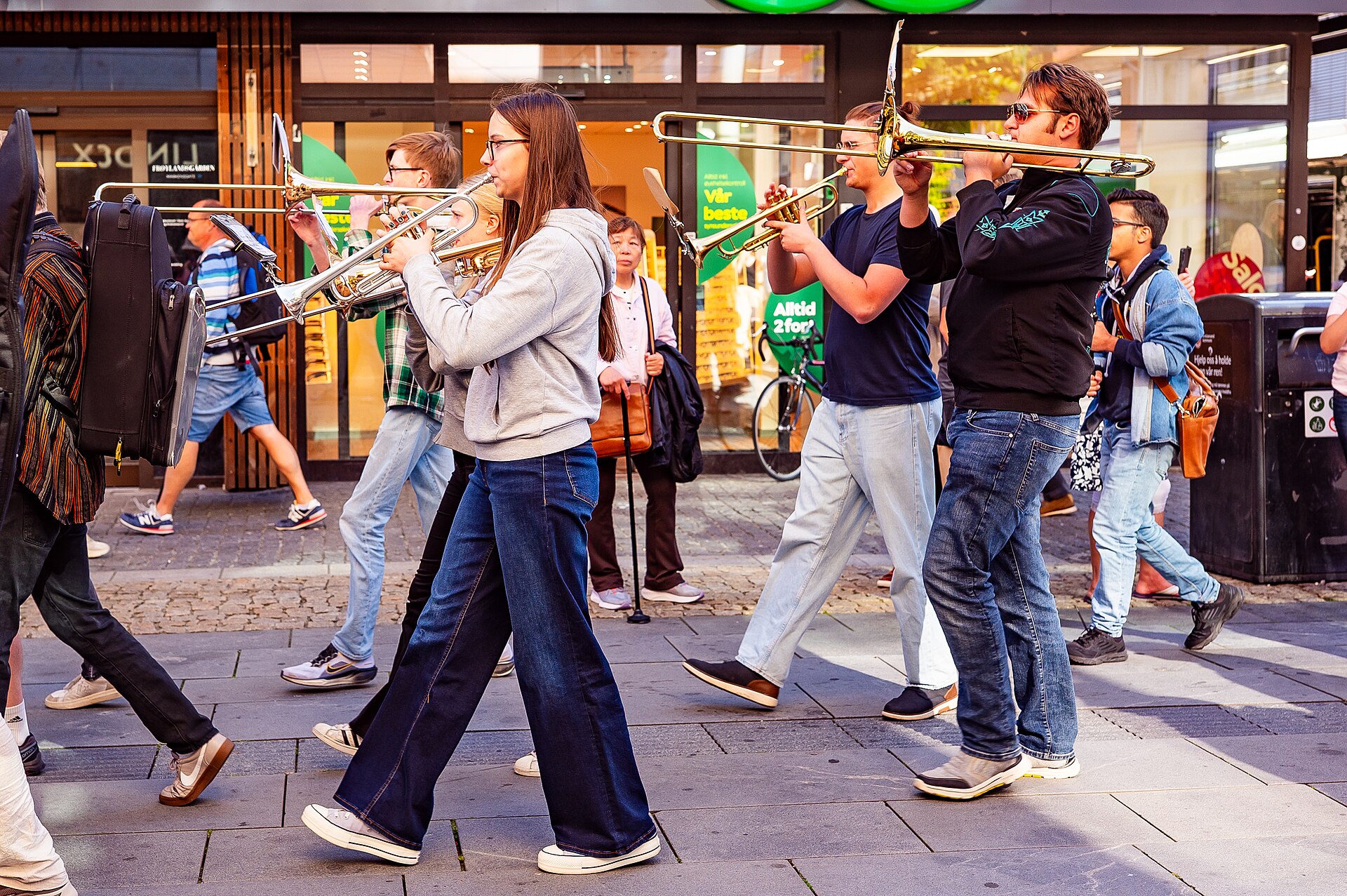 Kristiansand Jazzfestival inaugural edition 2025, street parade through Markens gate