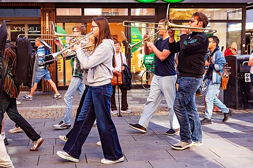 Kristiansand Jazzfestival inaugural edition 2025, street parade through Markens gate