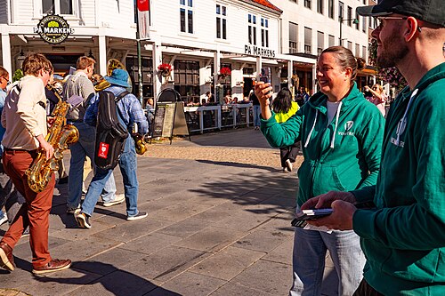 Kristiansand Jazzfestival inaugural edition 2025, street parade through Markens gate