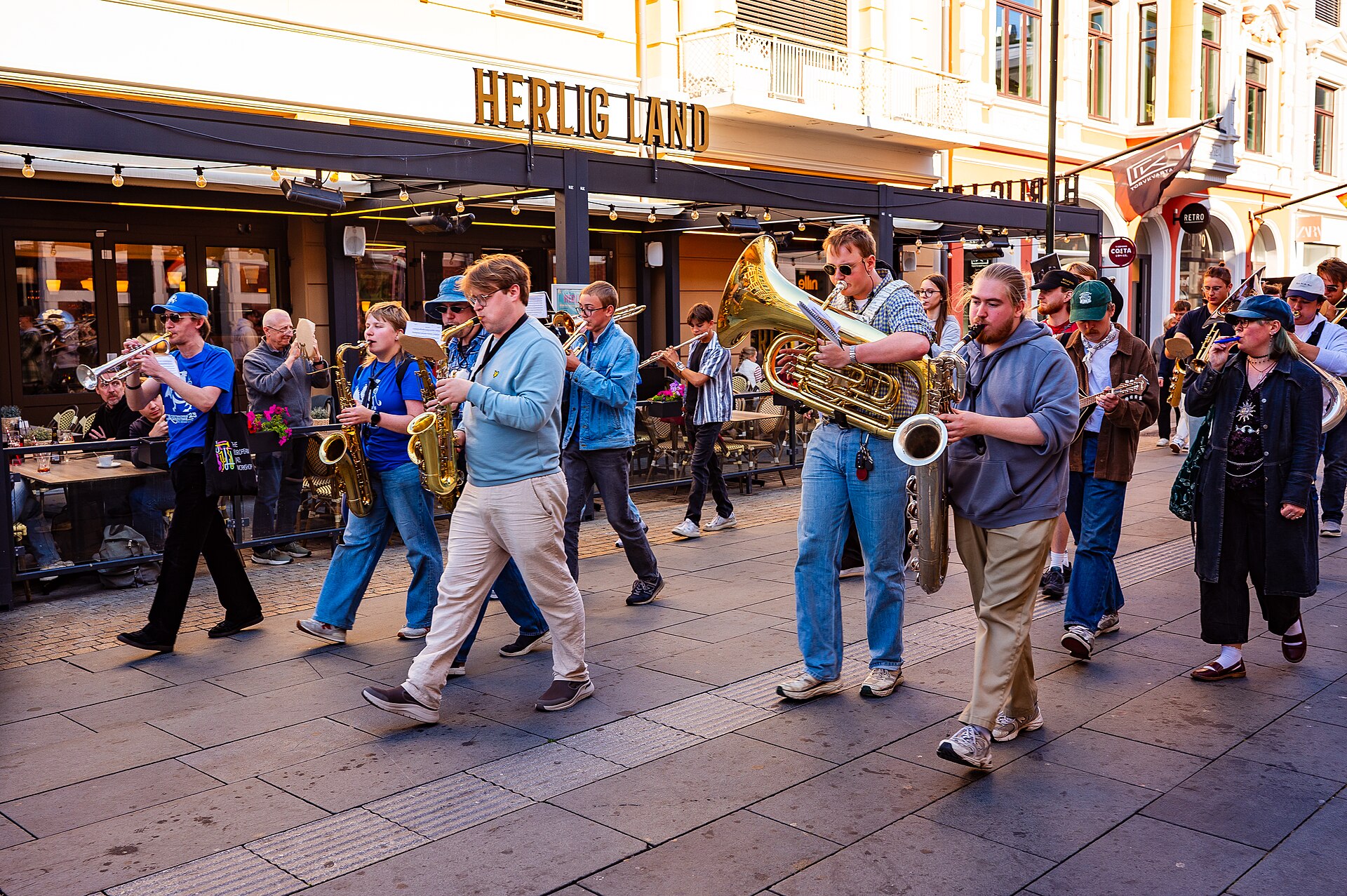 Kristiansand Jazzfestival inaugural edition 2025, street parade through Markens gate
