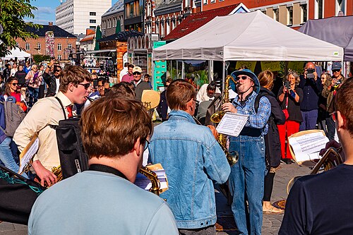 Kristiansand Jazzfestival inaugural edition 2025, street parade through Markens gate