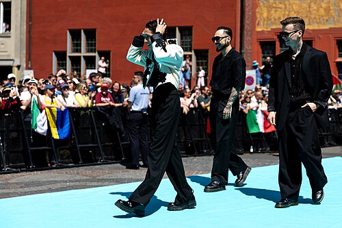 Kyle Alessandro, representing Norway, on the Turquoise Carpet at Eurovision 2025 in Basel, Switzerland.