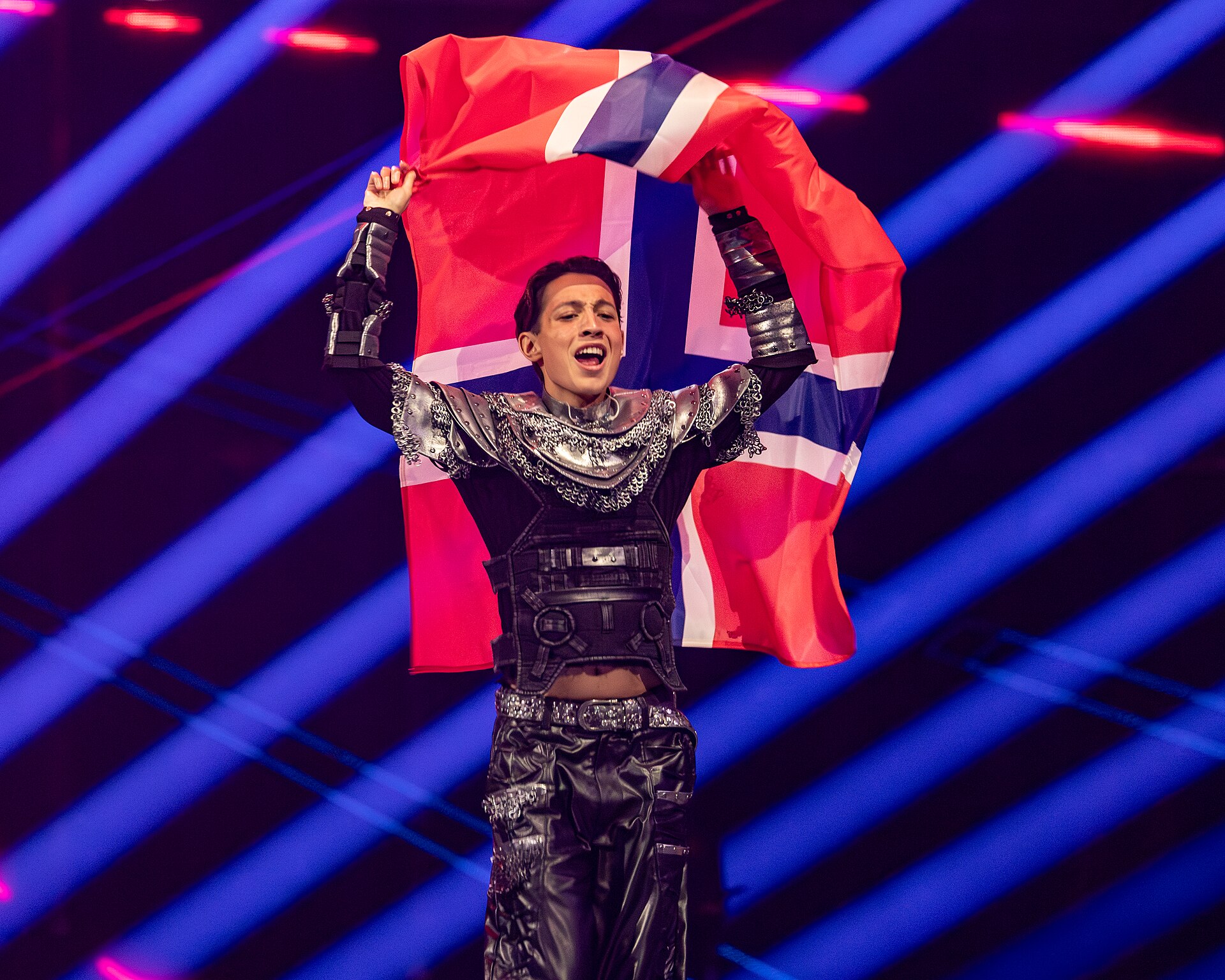 Kyle Alessandro, representing Norway, performing at Eurovision 2025 in Basel, Switzerland.