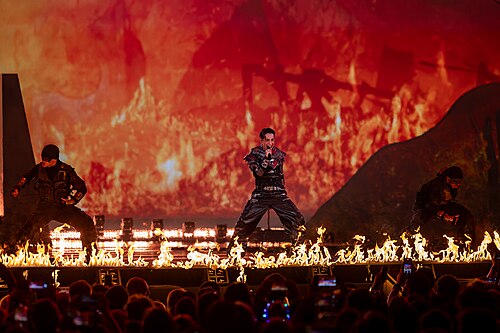 Kyle Alessandro, representing Norway, performing at Eurovision 2025 in Basel, Switzerland.
