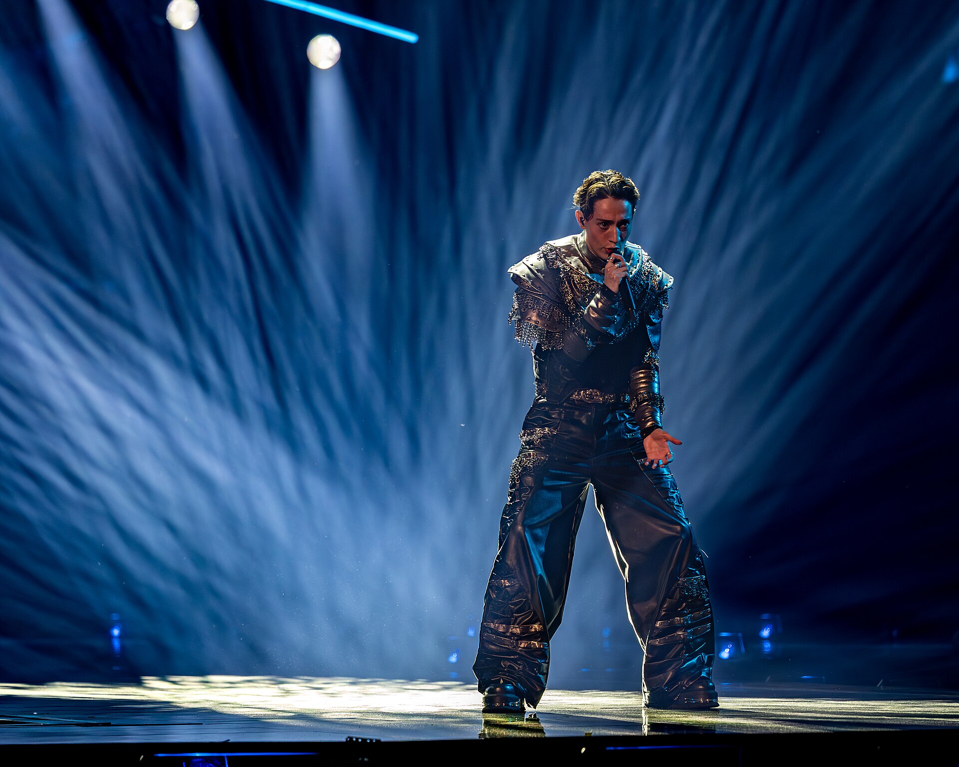 Kyle Alessandro, representing Norway, performing at Eurovision 2025 in Basel, Switzerland.