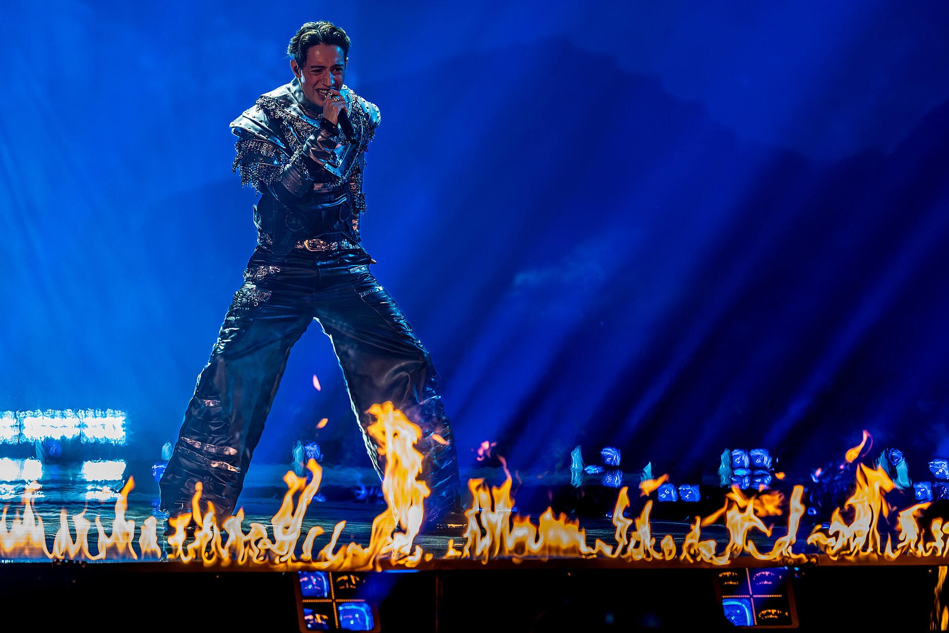 Kyle Alessandro, representing Norway, performing at Eurovision 2025 in Basel, Switzerland.
