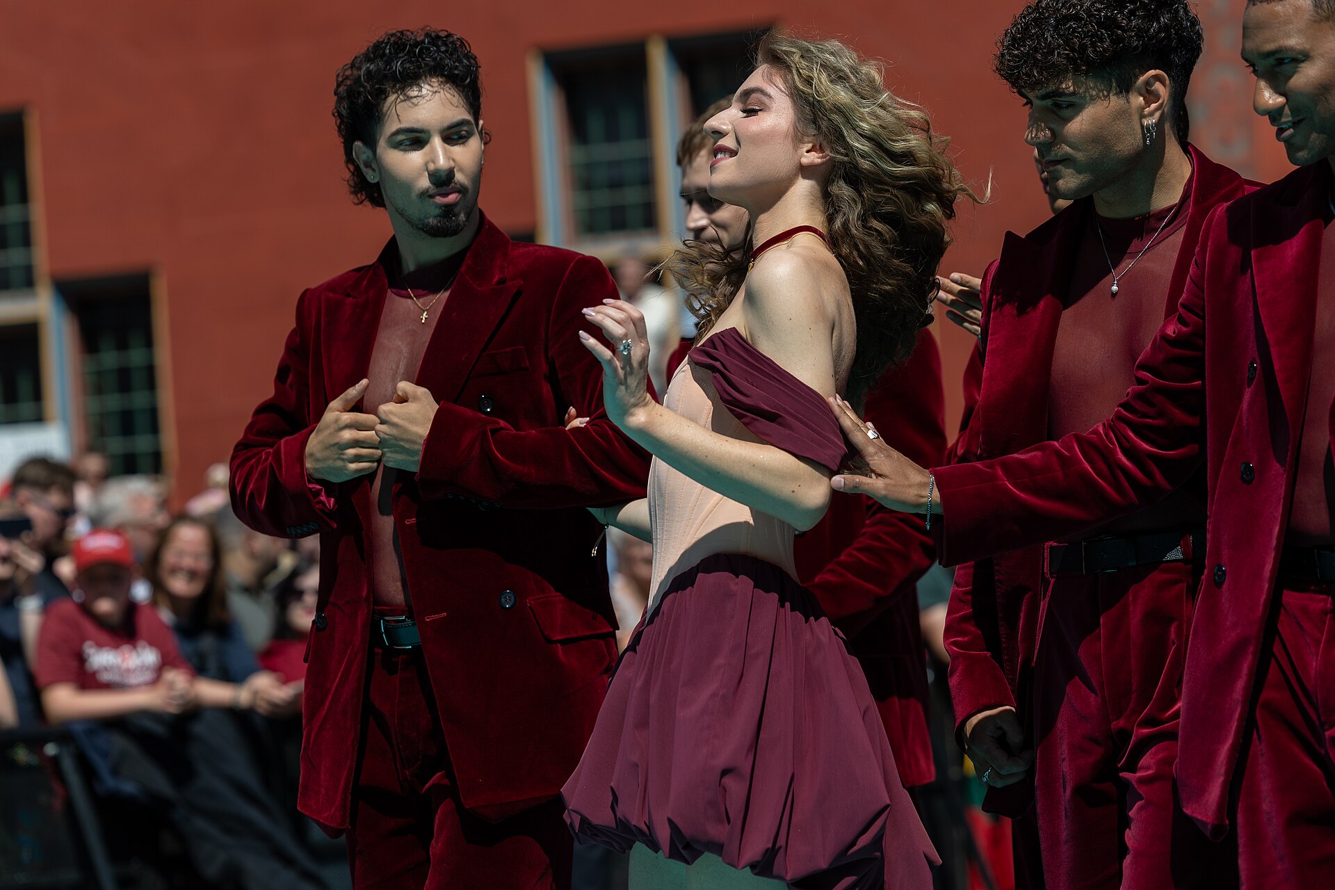 Laura Thorn, representing Luxembourg, on the Turquoise Carpet at Eurovision 2025 in Basel, Switzerland.