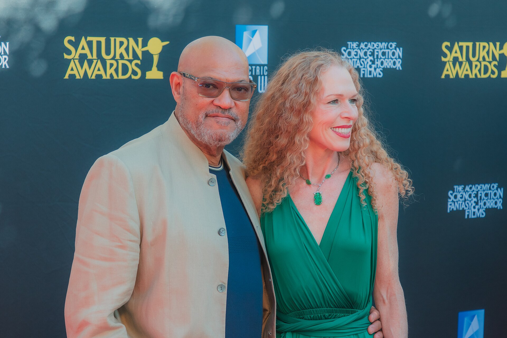 Laurence Fishburne & Bronwyn Anne Moylan at the 53rd Saturn Awards