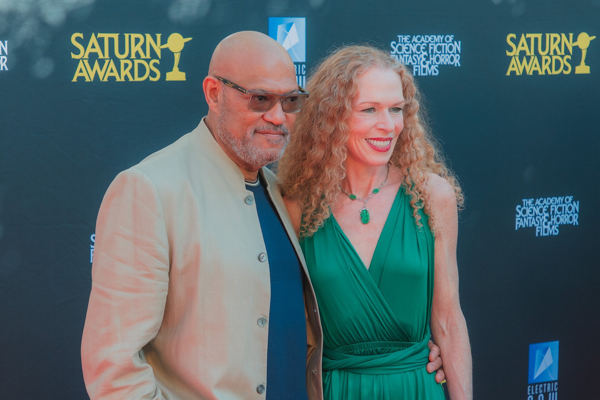 Laurence Fishburne & Bronwyn Anne Moylan at the 53rd Saturn Awards