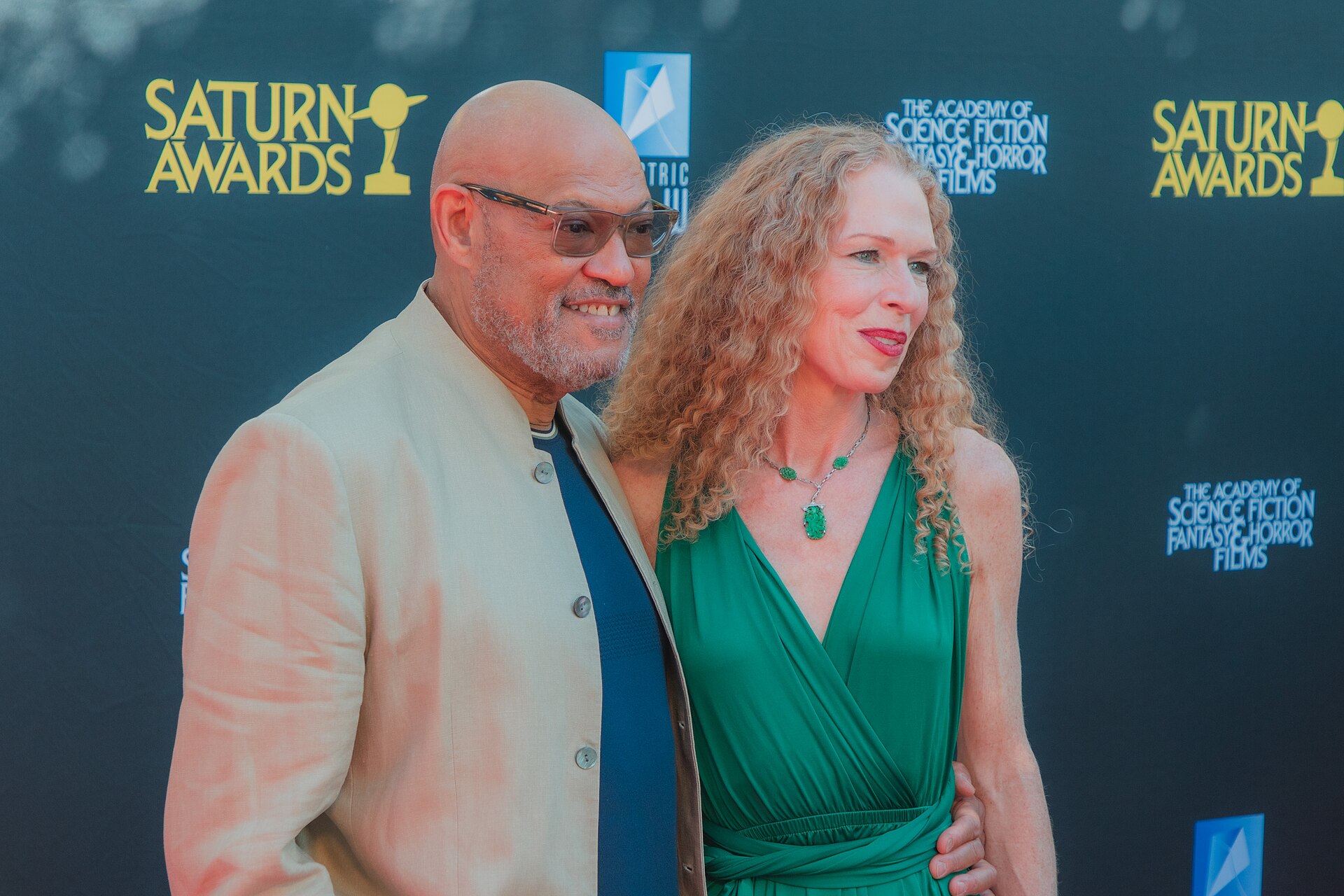 Laurence Fishburne & Bronwyn Anne Moylan at the 53rd Saturn Awards
