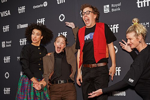 Leah Doz, Lowen Morrow, Ben Petrie and Grace Glowicki at the 2025 Toronto International Film Festival (TIFF) for the movie Dead Lover.