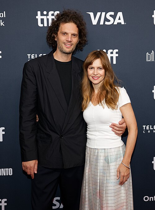 Leonardo Guerra Seràgnoli and Maura Delpero at the 2024 Toronto International Film Festival (TIFF) for the movie Vermiglio.