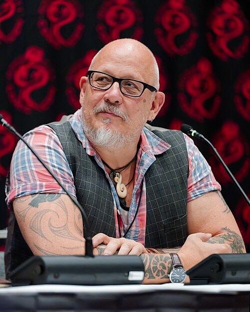 Liam Sharp speaking on a panel at Rose City Comic Con