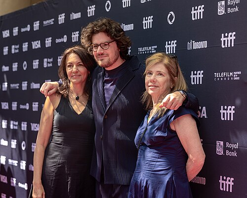 Daniel Roher, director, and Lila Yacoub and JoAnne Sellar, producers, at the 2025 Toronto International Film Festival (TIFF) for the movie Tuner.