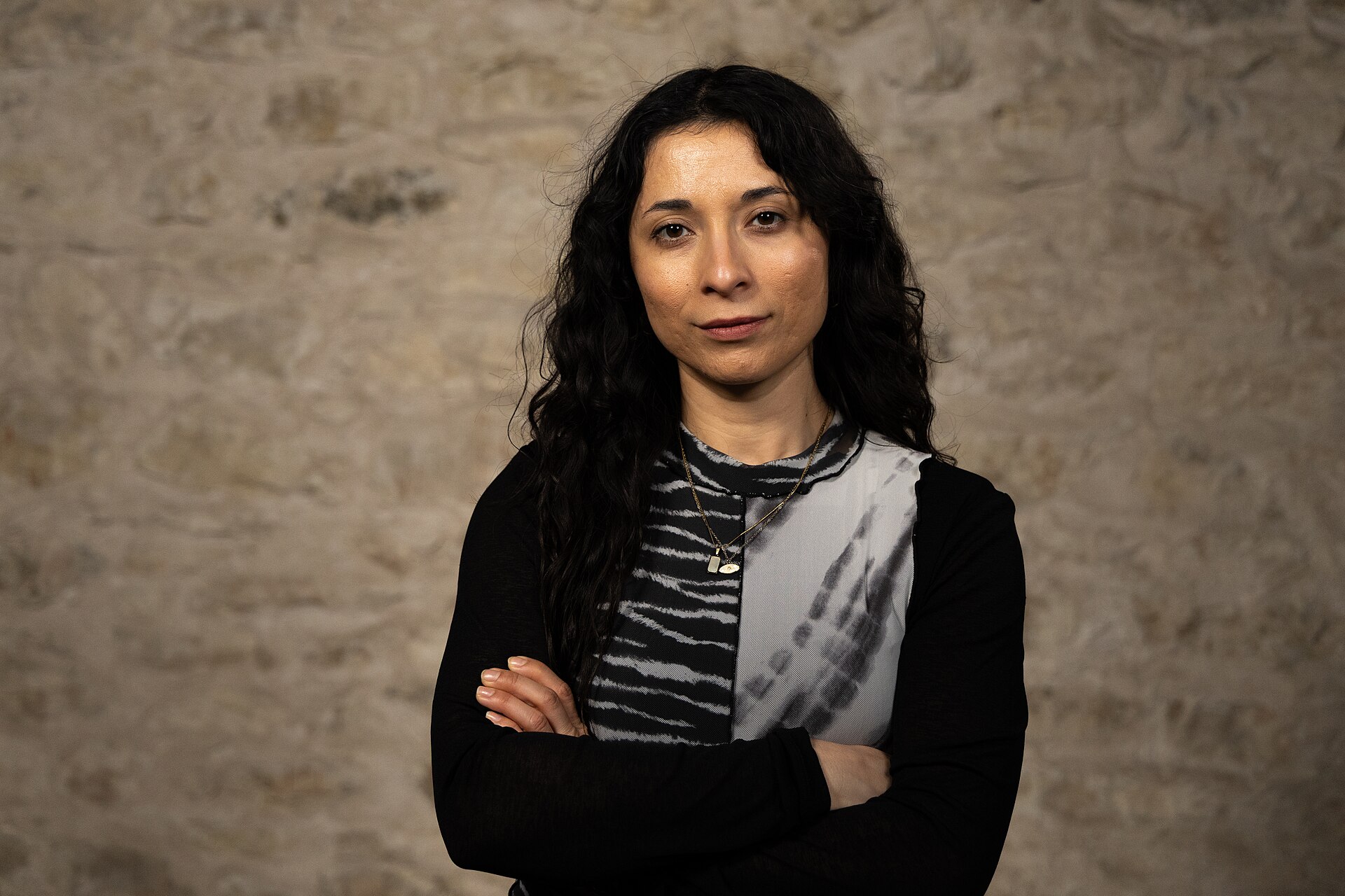 Lili Soto, Cam Op, at the WikiPortraits studio at the 2025 SXSW Festival.