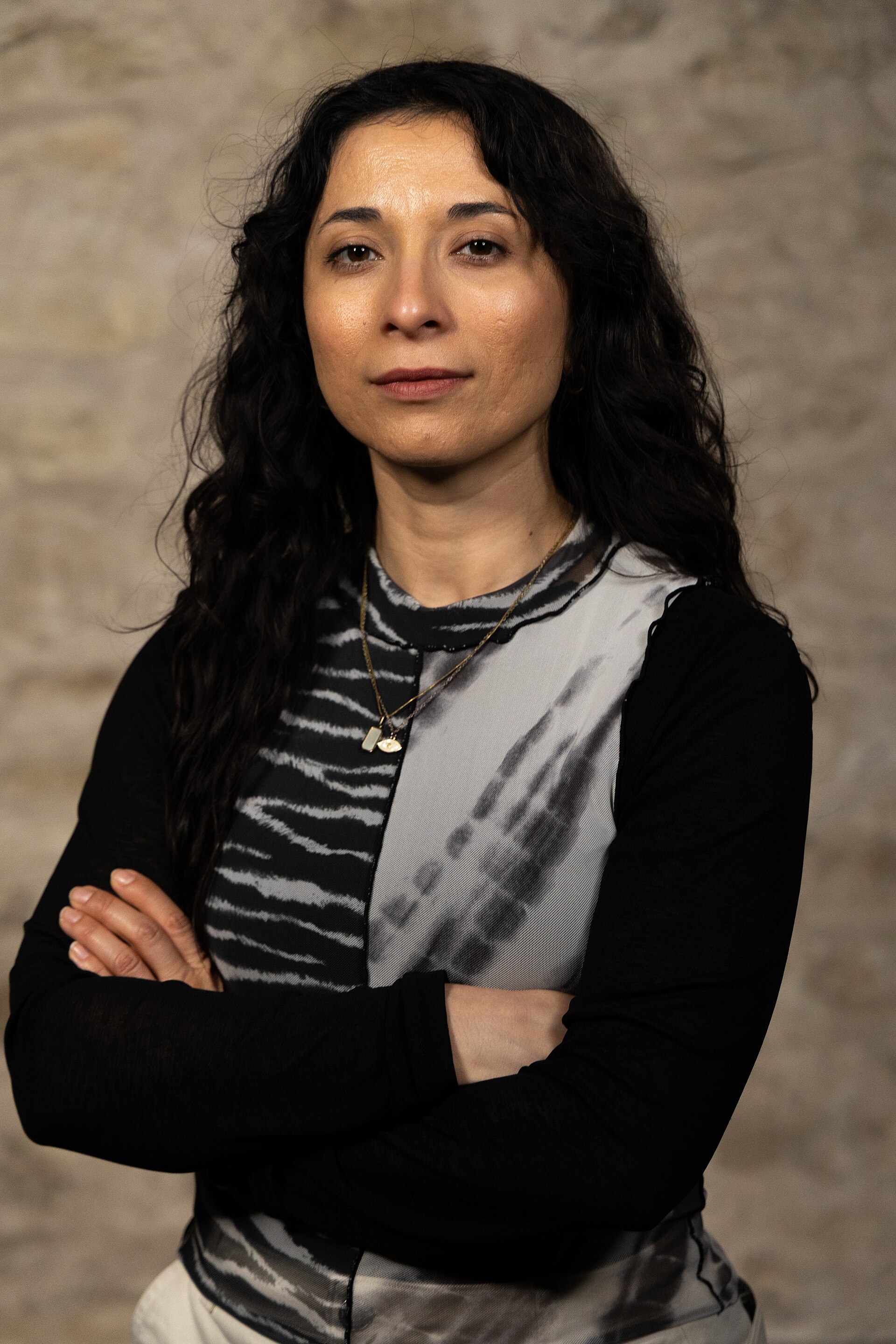 Lili Soto, Cam Op, at the WikiPortraits studio at the 2025 SXSW Festival.