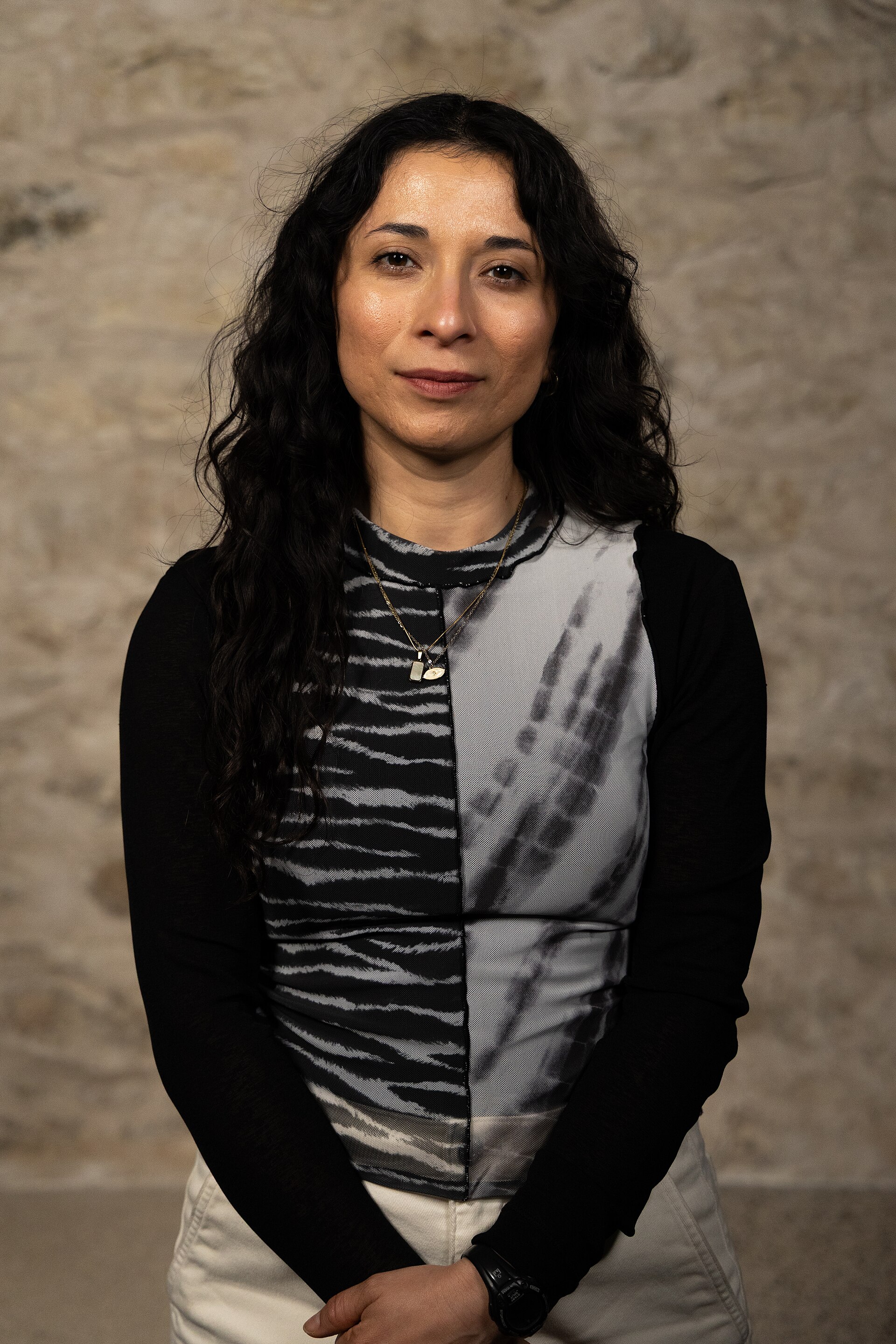 Lili Soto, Cam Op, at the WikiPortraits studio at the 2025 SXSW Festival.