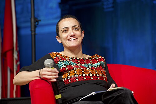 Lina Attalah, publisher of Mada Masr, speaking at the International Journalism Festival 2024 in Perugia, Italy a part of a panel called “Covering Gaza, against all the odds”