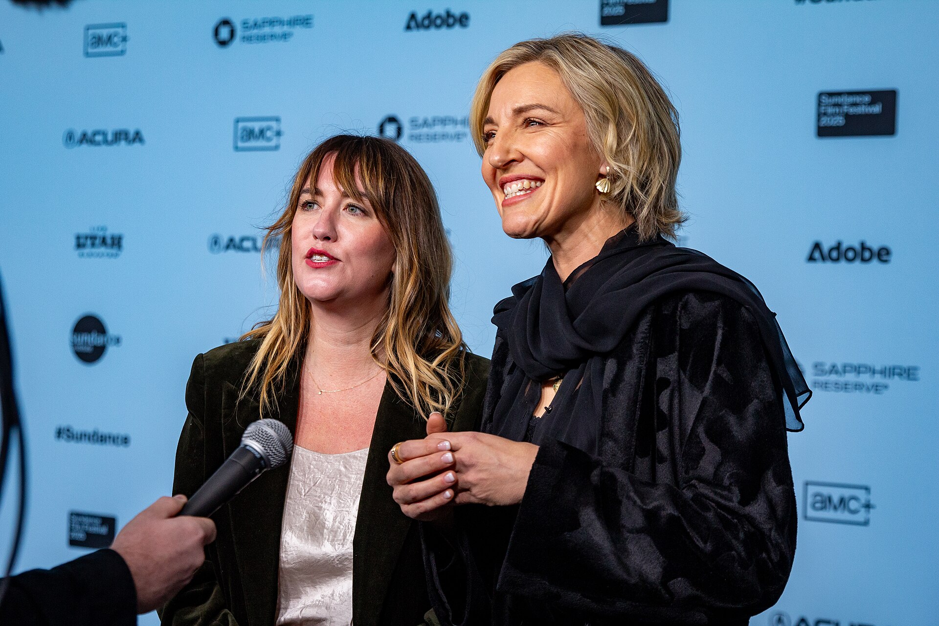 Lindsay Utz and Michelle Walshe, directors, at the 2025 Sundance Film Festival for the movie Prime Minister.