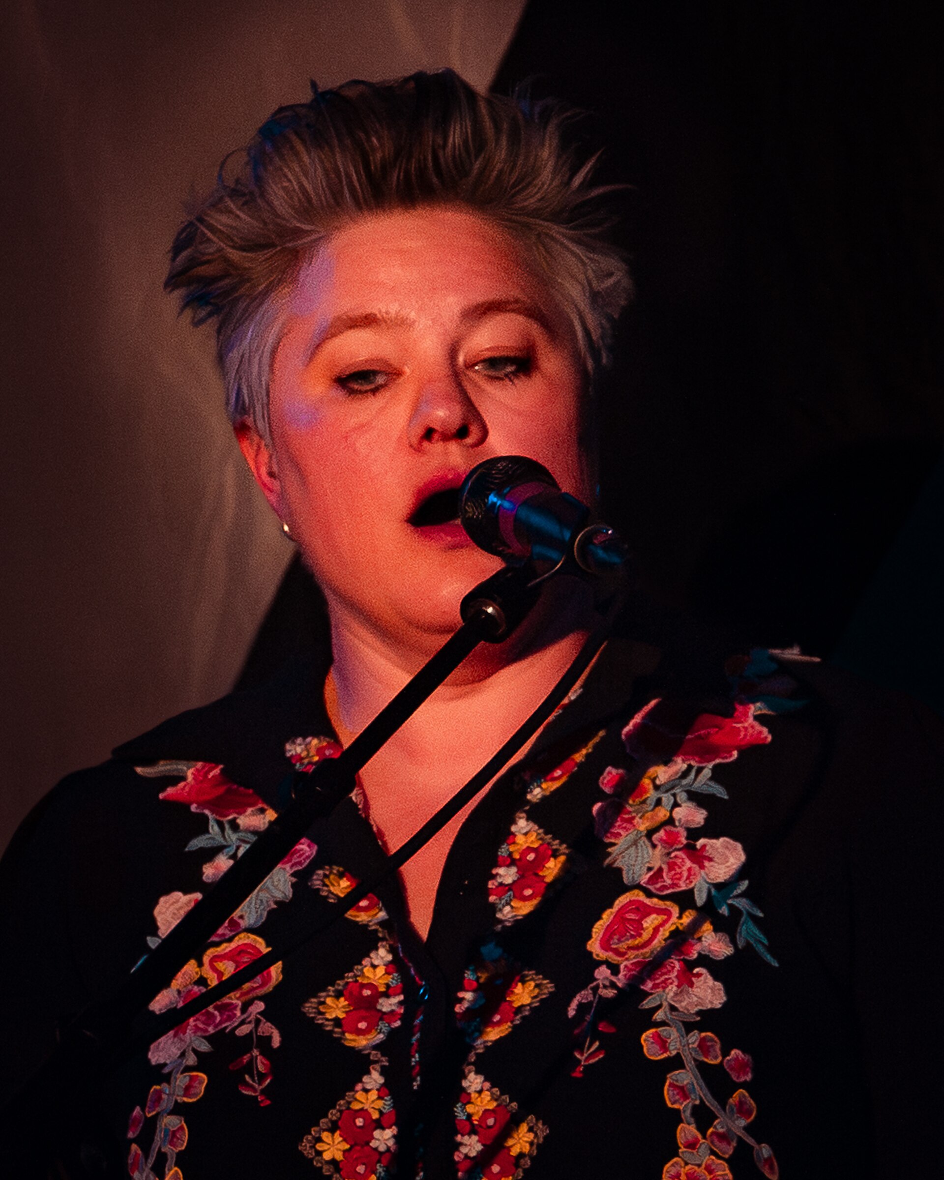 Line Horntveth on stage with Jaga Jazzist in 2021