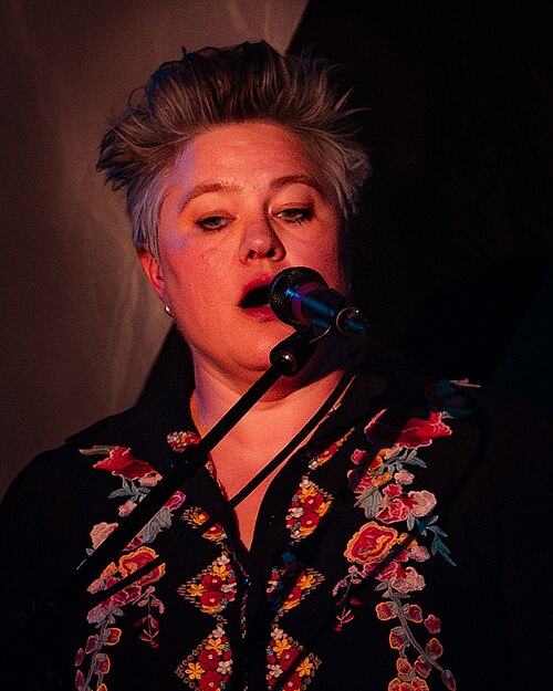 Line Horntveth on stage with Jaga Jazzist in 2021