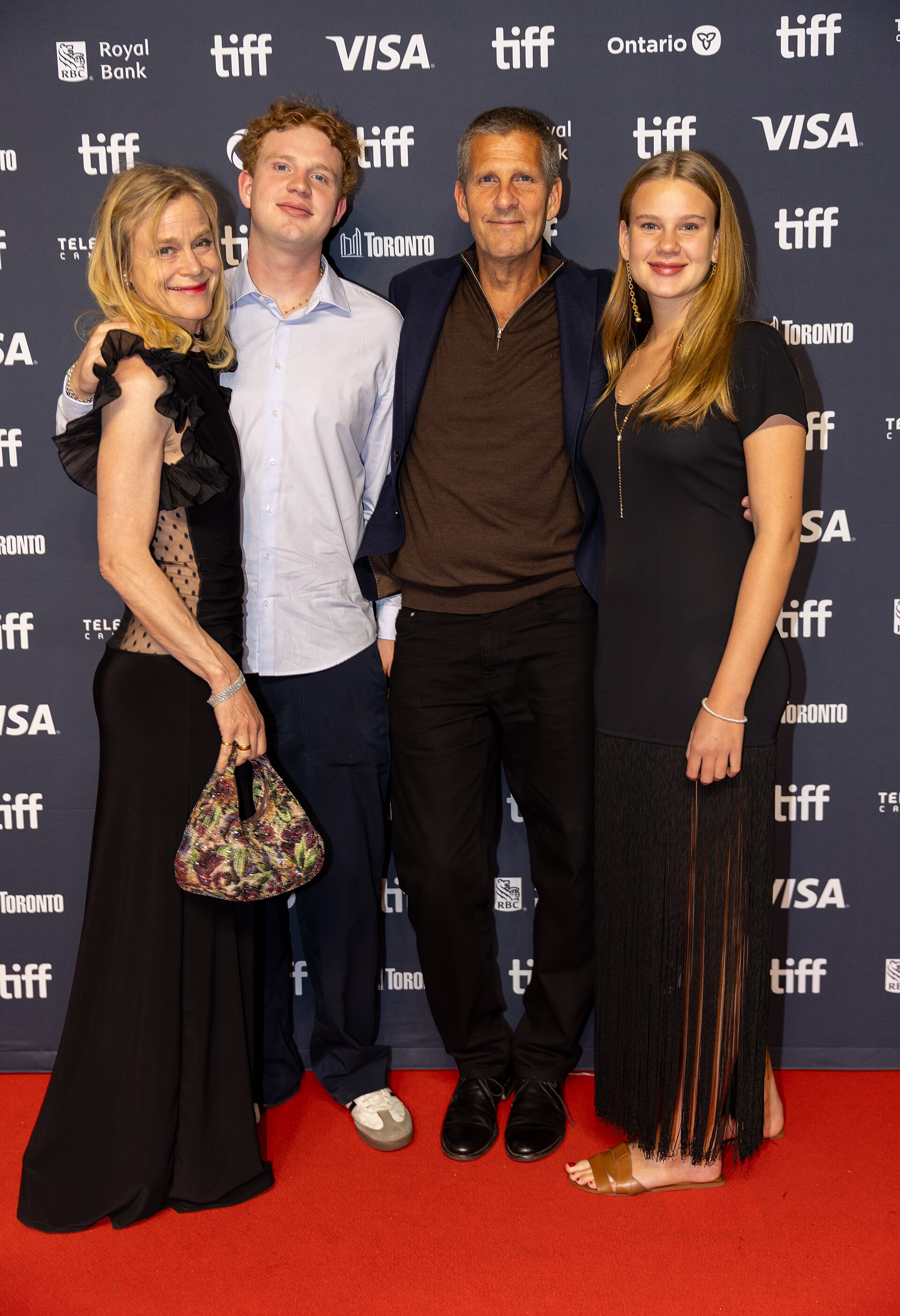 Line Kruse, Carl Alfred Jensen, Anders Thomas Jensen, and Ingeborg Sofie Jensen at the 2025 Toronto International Film Festival (TIFF) for the movie The Last Viking.