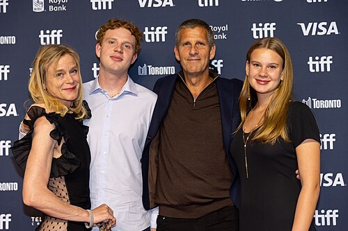 Line Kruse, Carl Alfred Jensen, Anders Thomas Jensen, and Ingeborg Sofie Jensen at the 2025 Toronto International Film Festival (TIFF) for the movie The Last Viking.