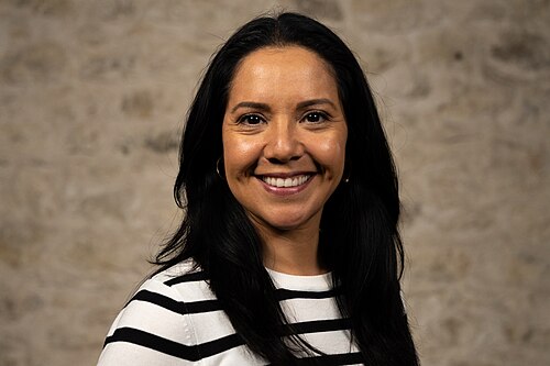 Lisa Hernandez at the WikiPortraits studio at the 2025 SXSW Festival.