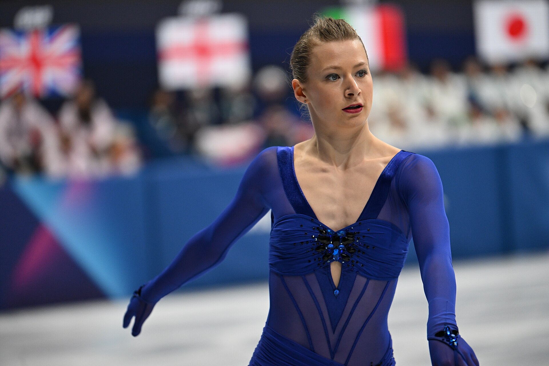 MILAN, ITALY - 06 FEBRUARY 2026: Lorine Schild of France compete during the Figure Skating Team Event Women Single Skating Short Program at the Olympic Winter Games Milano Cortina 2026  Milano Ice Skating Arena on February 06, 2026 in ,