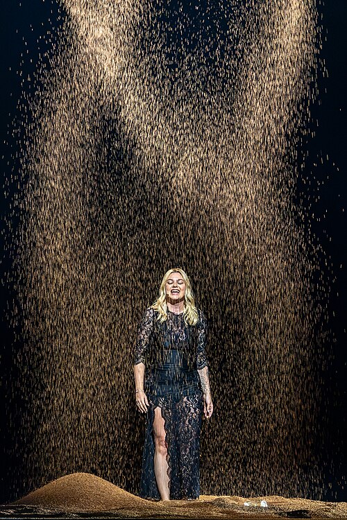 Louane, representing France, performing at Eurovision 2025 in Basel, Switzerland.