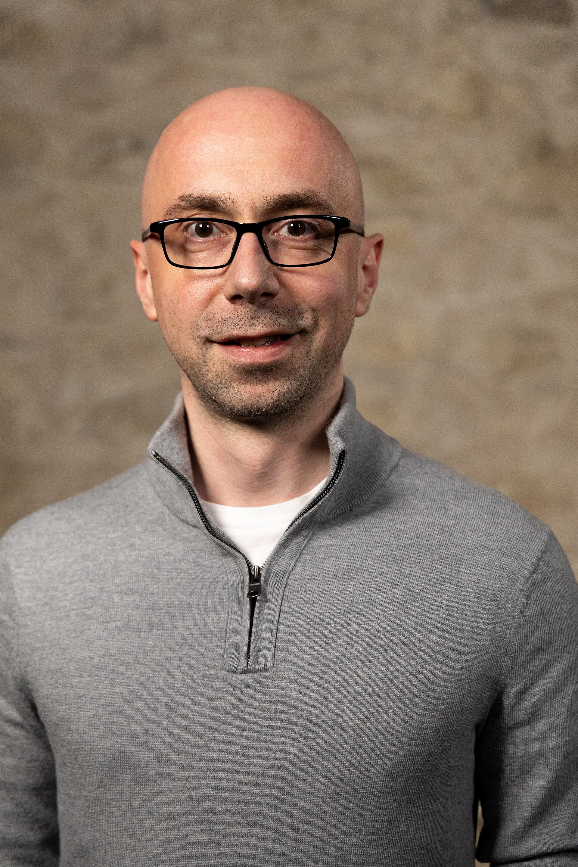 Lucas Czekaj, Founder, at the WikiPortraits studio at the 2025 SXSW Festival.
