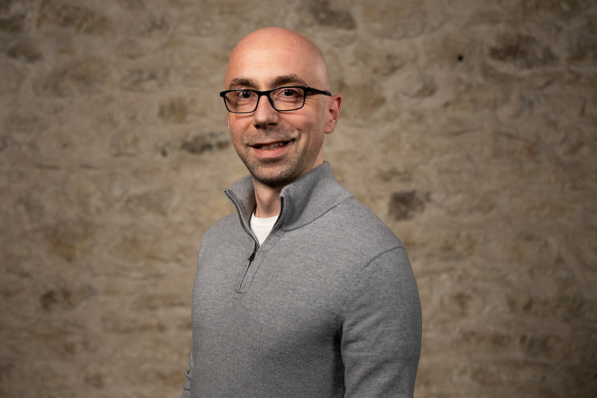 Lucas Czekaj, Founder, at the WikiPortraits studio at the 2025 SXSW Festival.