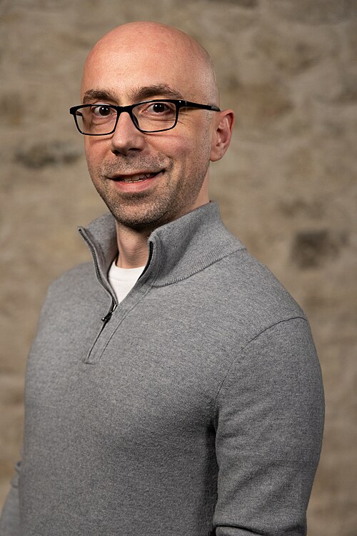 Lucas Czekaj, Founder, at the WikiPortraits studio at the 2025 SXSW Festival.