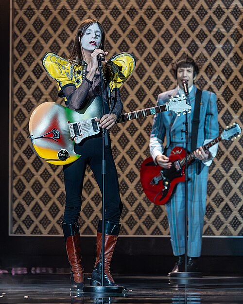 Lucio Corsi, representing Italy, performing at Eurovision 2025 in Basel, Switzerland.