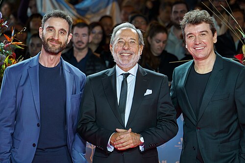 Dani Rovira, Guillermo Francella y Javier Veiga at the Red Carpet of the Malaga 2025 Festival next to Cervantes Theater