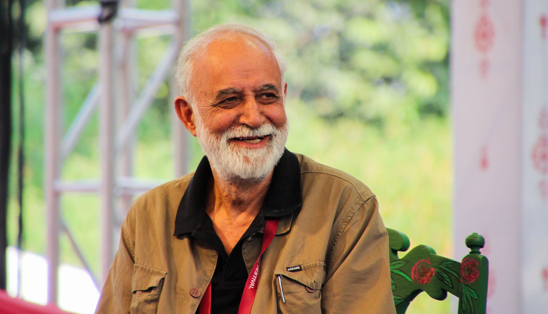 M.K. Raina, actor and director, at the 2025 Jaipur Literature Festival in Jaipur, India.