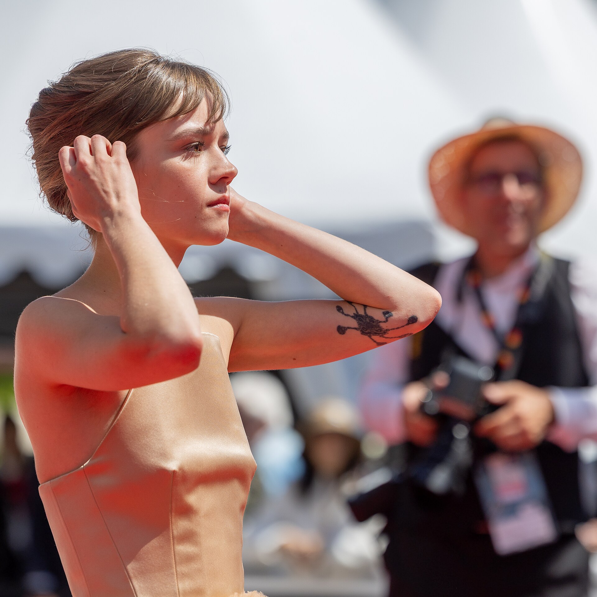 Lea Drinda presenting the movie Sound of Falling at the 2025 Cannes Film Festival