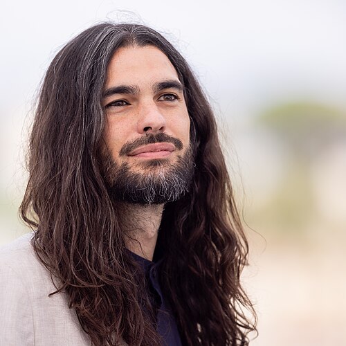 Oliver Laxe presenting the movie Sirât at the 2025 Cannes Film Festival