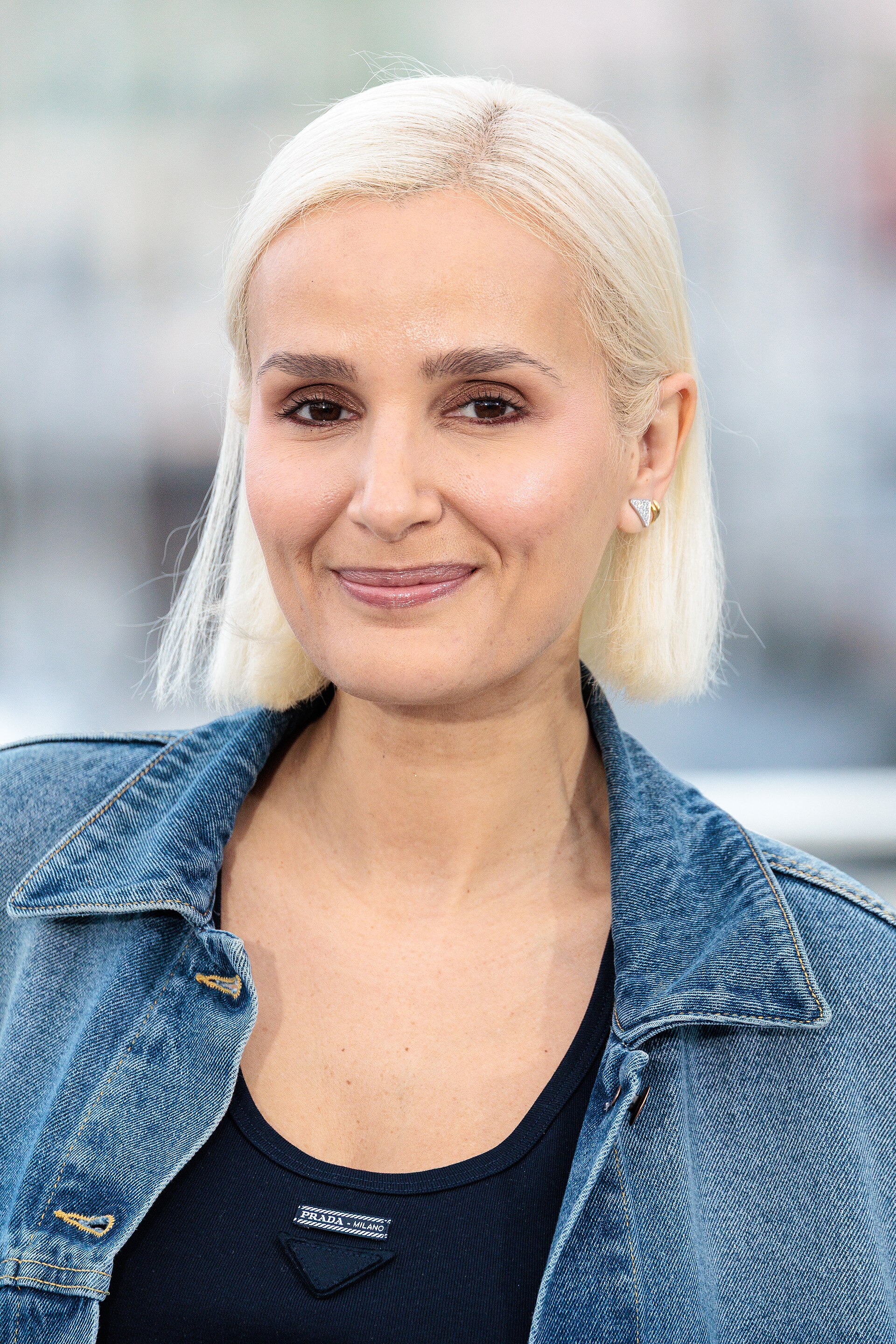 Julia Ducournau presenting the movie Alpha at the 2025 Cannes Film Festival