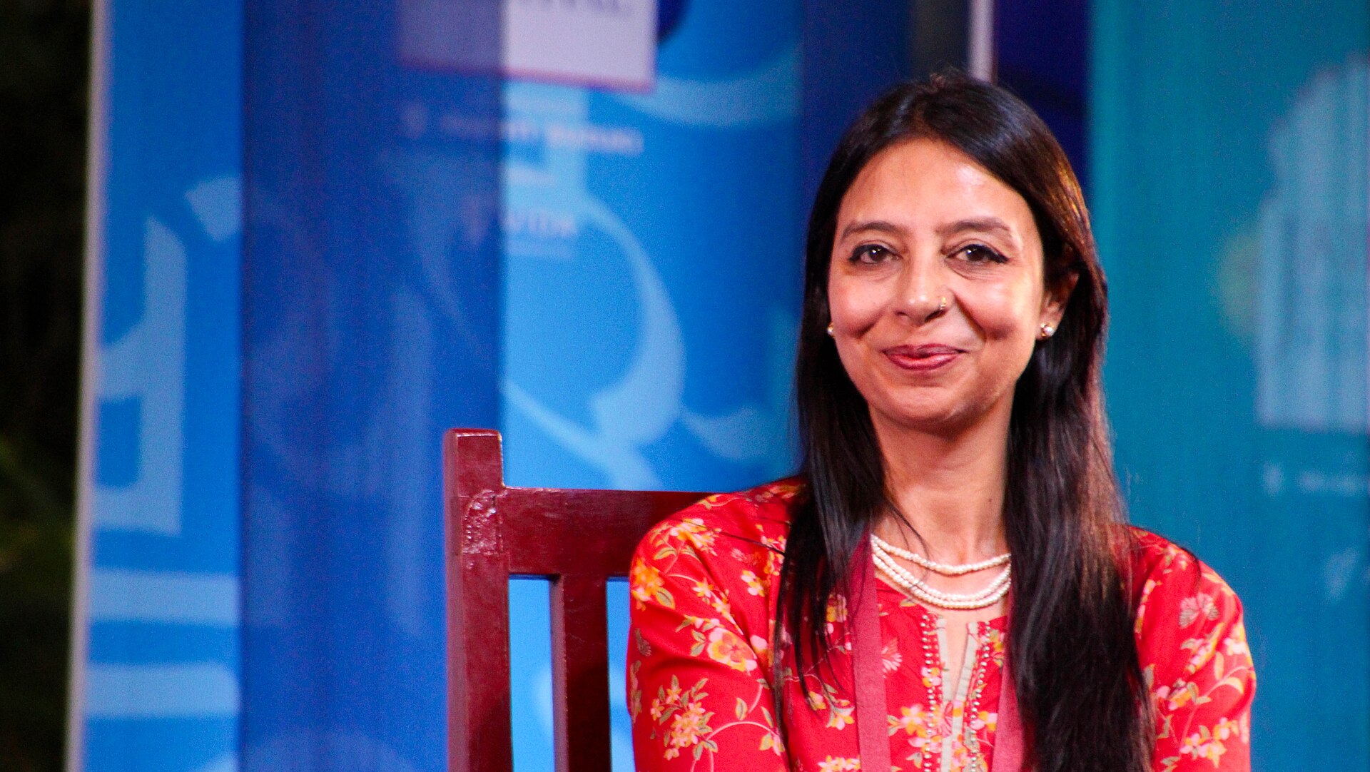 Madhureeta Anand, author and filmmaker, at the 2025 Jaipur Literature Festival in Jaipur, India.